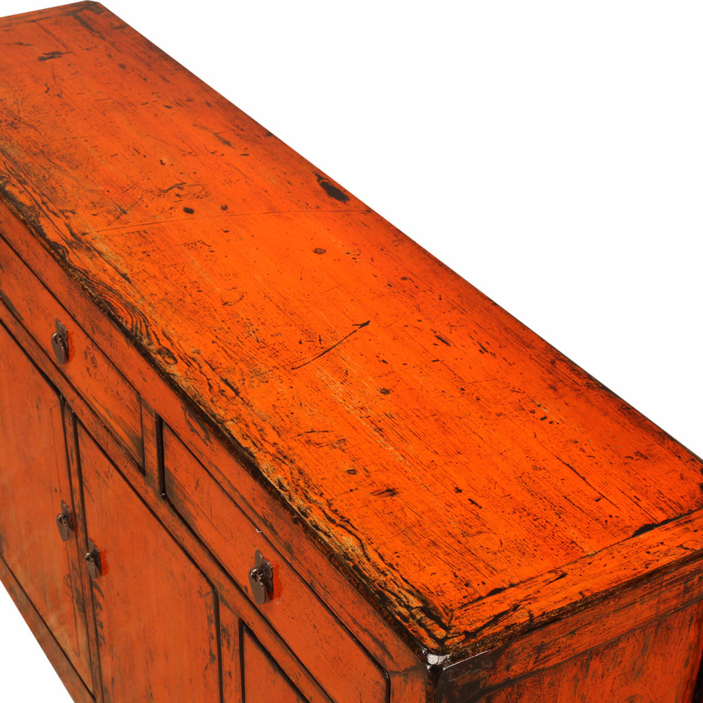 Vintage Chinese Orange Cabinet from Dongbei -02