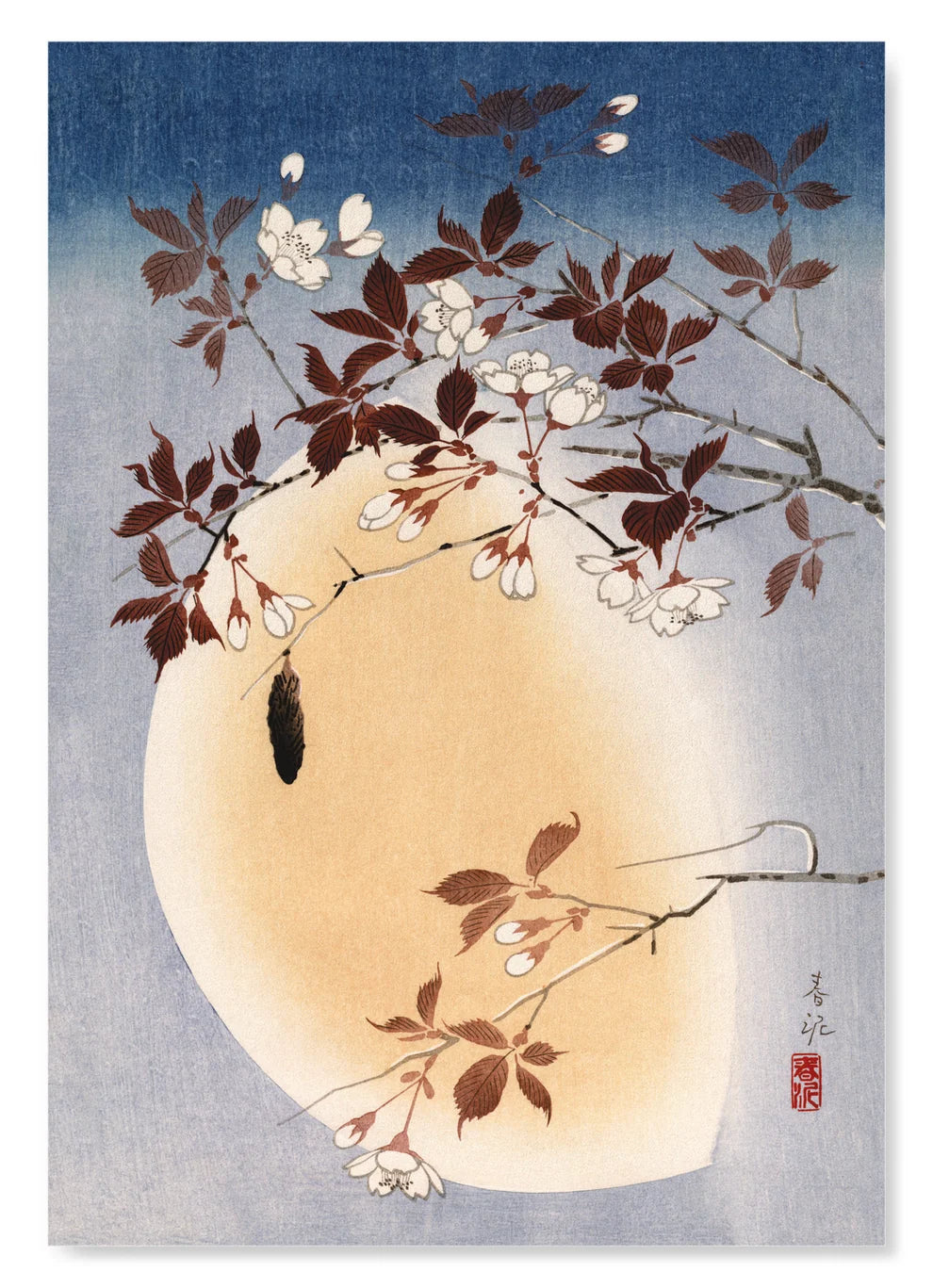 Blossoms and Moon | Size A3