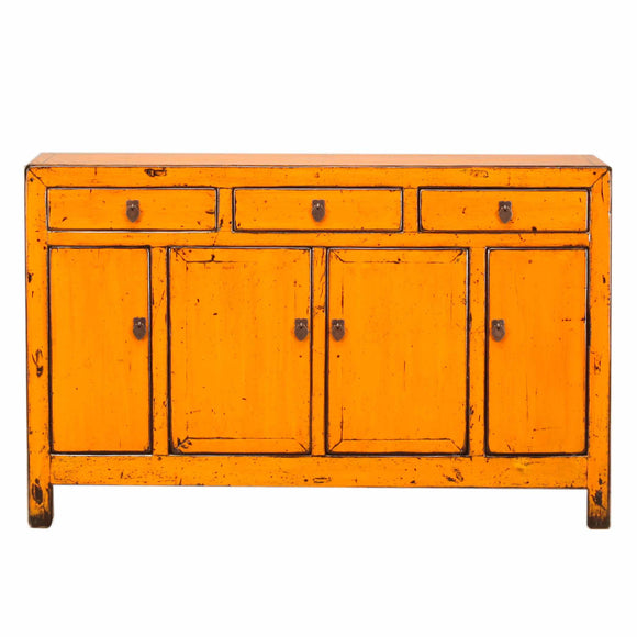 Vintage Chinese Yellow Cabinet from Dongbei