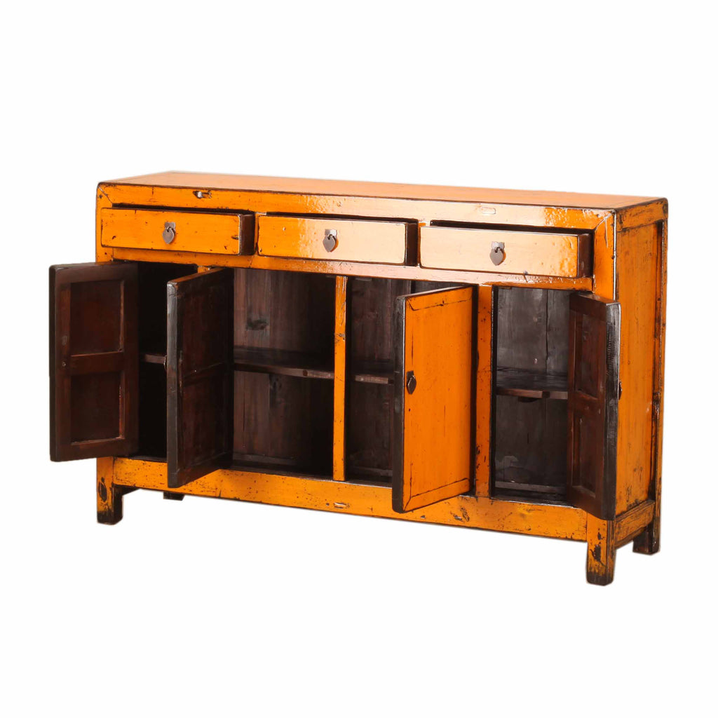 Rouge vintage cabinet yellow sideboard open