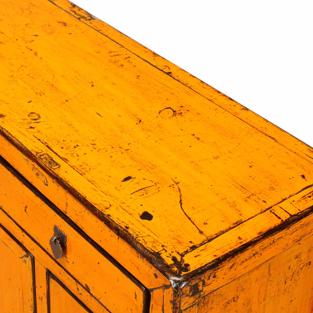 Rouge vintage cabinet yellow sideboard detail