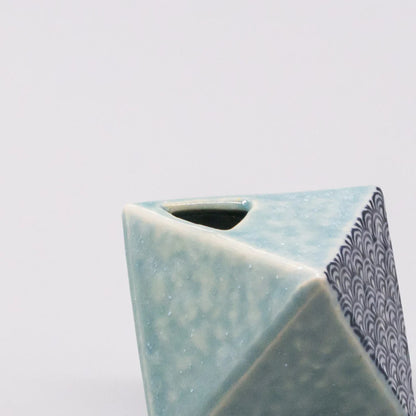 Triangular Turquoise Wave Vase