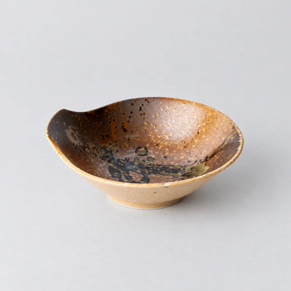 Shigaraki Oribe Brown Small Bowl with Handle
