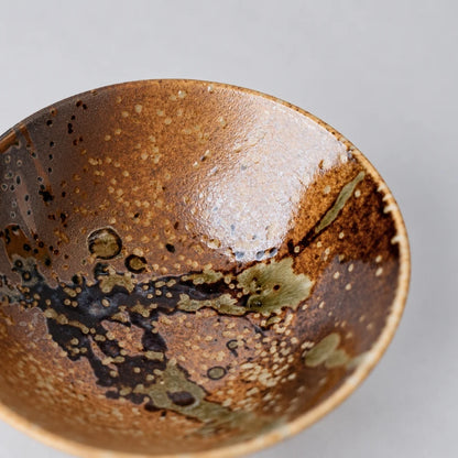 Shigaraki Oribe Brown Small Bowl with Handle