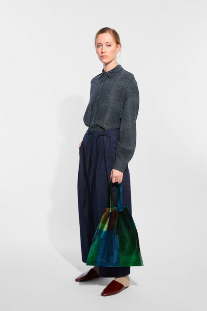 Vibrant Velvet Cotton Bag - Sea Forest