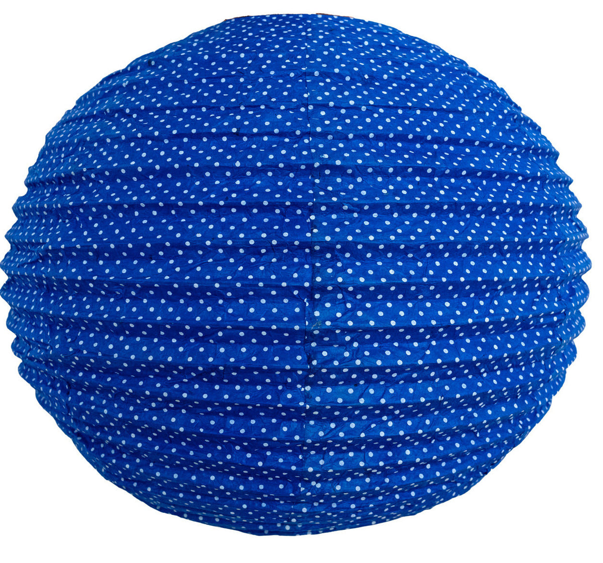 Lokta paper lampshade - Round Blue Polkadot