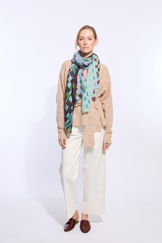 Dedale Blue Grey Scarf