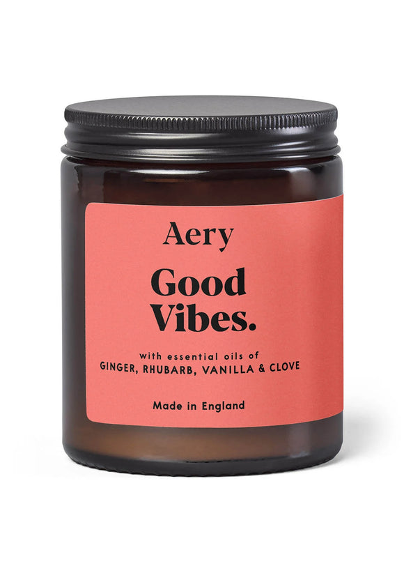 Good Vibes Scented Jar Candle - Ginger Rhubarb and Vanilla