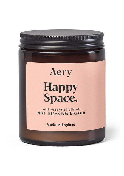 Happy Space Scented Jar Candle - Rose Geranium and Amber