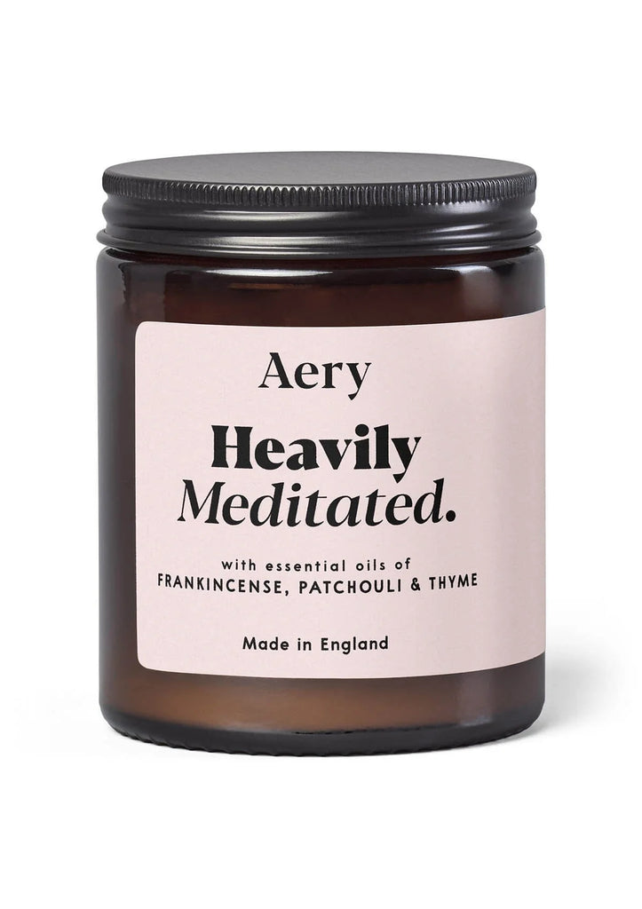 HEAVILY MEDITATED SCENTED JAR CANDLE - FRANKINCENSE PATCHOULI AND THYME