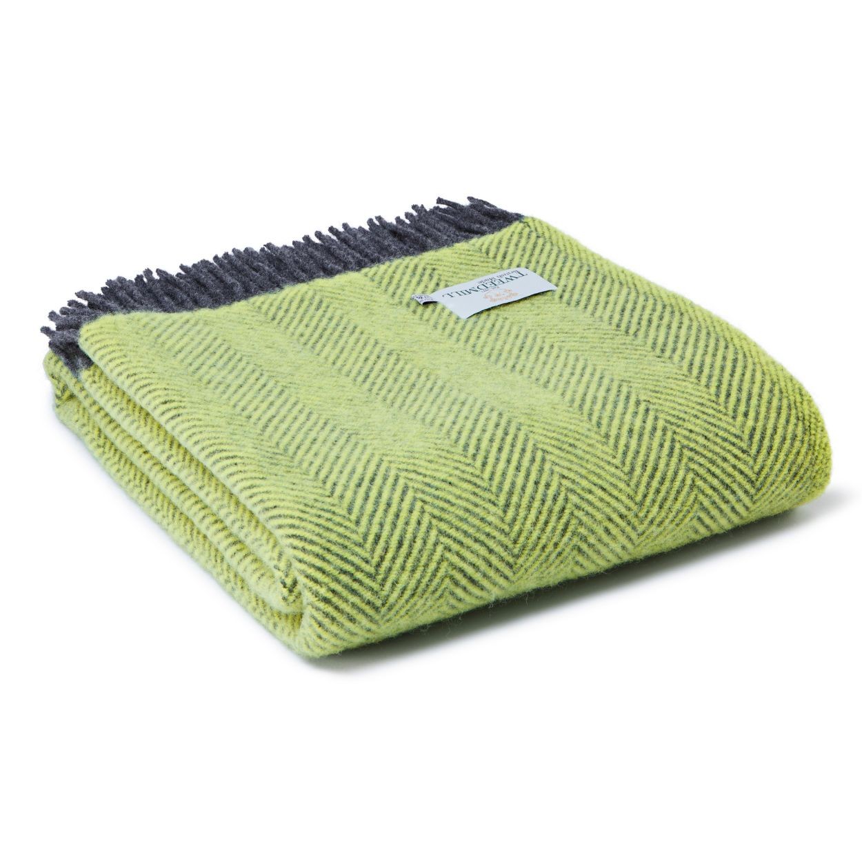 Lifestyle Herringbone Weave Blanket - Zest & Charcoal