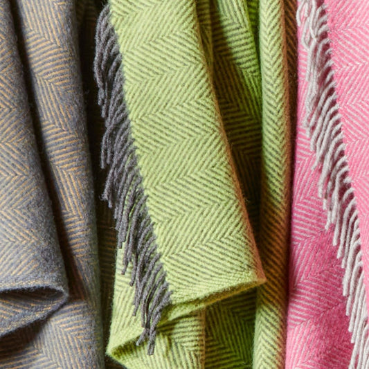 Lifestyle Herringbone Weave Blanket - Zest & Charcoal