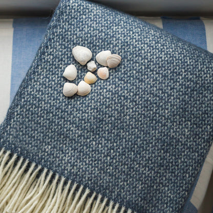 Lifestyle Herringbone Weave Blanket - Blue Slate