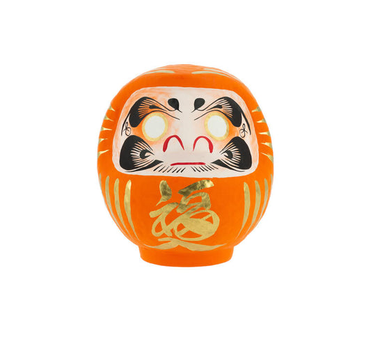 Large Orange Traditional Daruma - Friendship