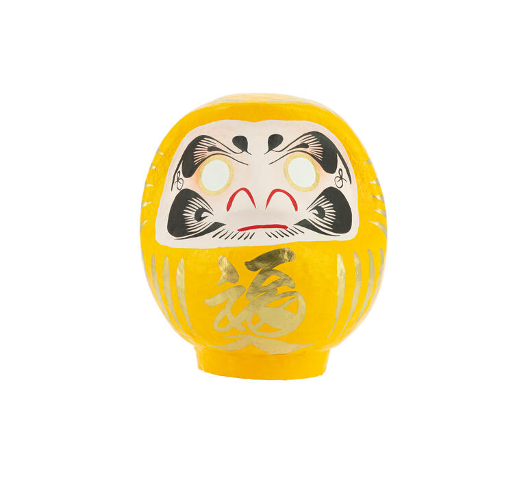 Large Yellow Traditional Daruma - Prosperity