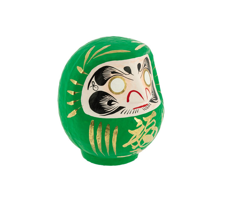 Large Green Traditional Daruma - Health
