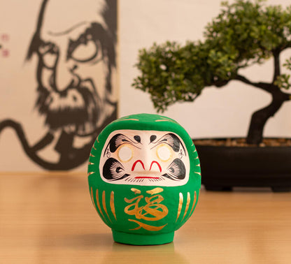 Large Green Traditional Daruma - Health