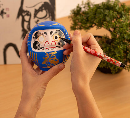 Large Blue Traditional Daruma - Academic Success