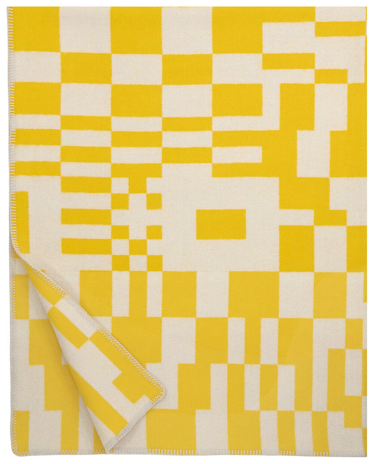 Koodi Wool Woven Blanket - Yellow/Beige