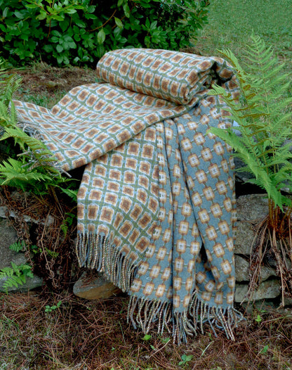 Sage and Moss Basket Weave Throw by Paulette Rollo
