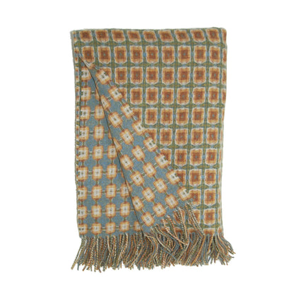 Sage and Moss Basket Weave Throw by Paulette Rollo