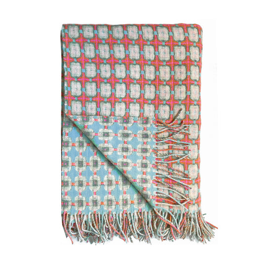 Seafoam Basket Weave Throw by Paulette Rollo