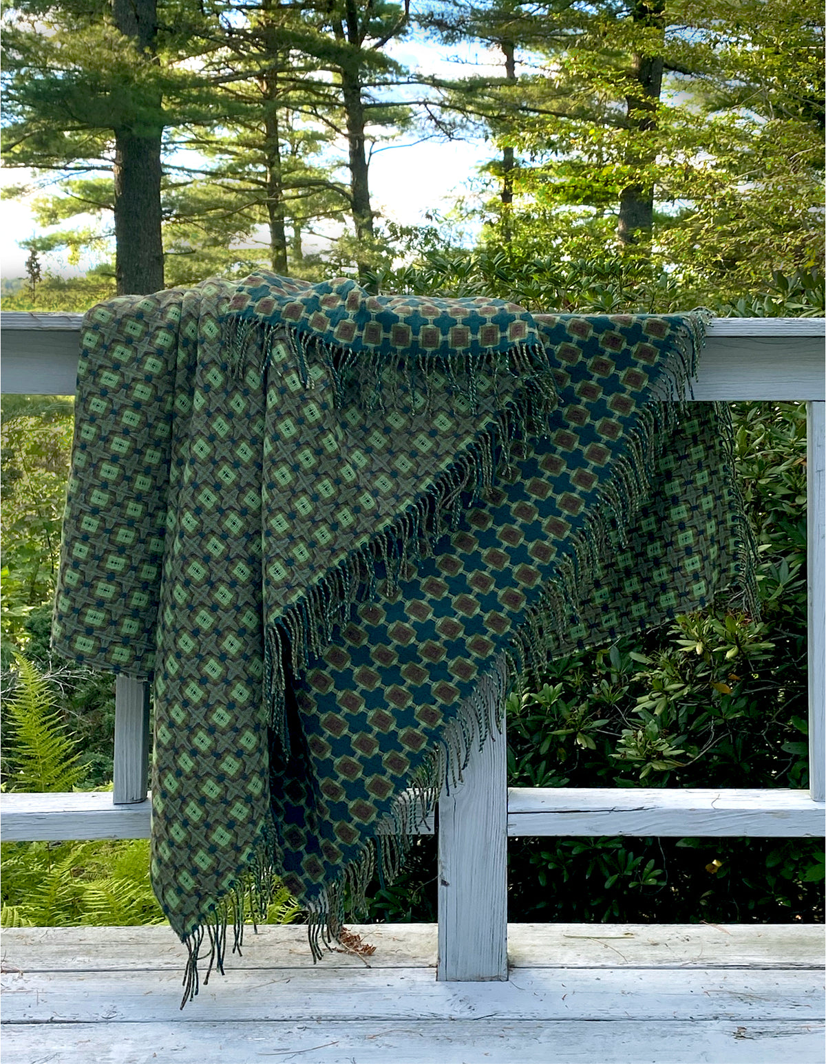Forest Basket Weave Throw by Paulette Rollo