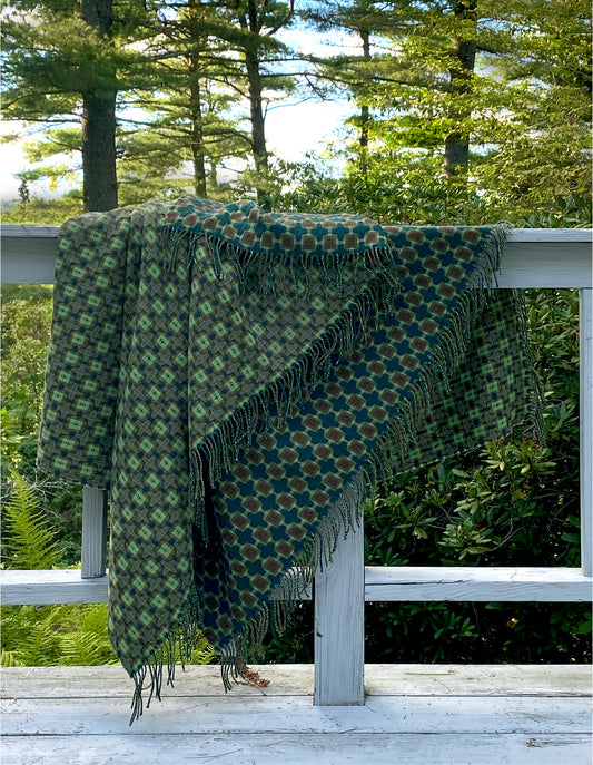 Forest Basket Weave Throw by Paulette Rollo