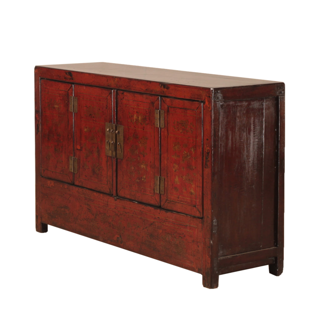Vintage Russet Decorated Sideboard from Dongbei -05