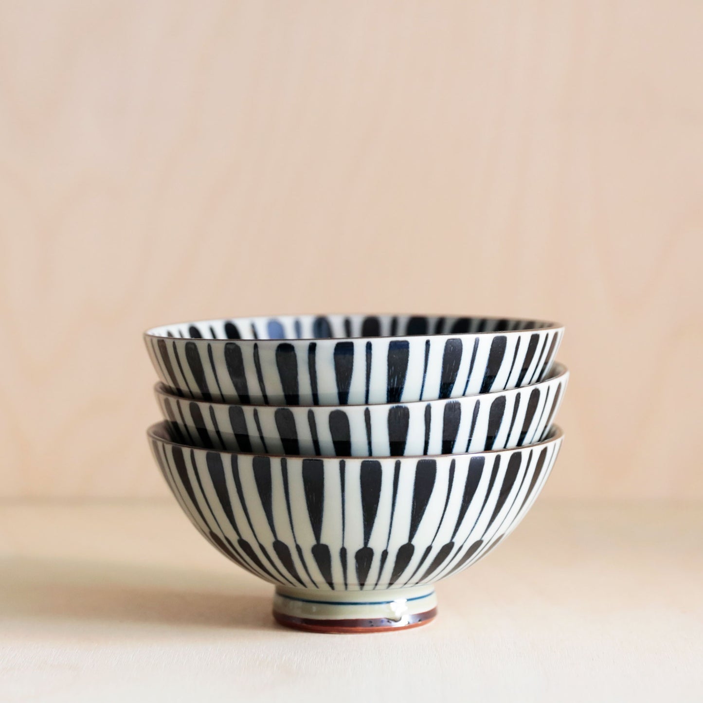 Striped Porcelain Rice Bowl