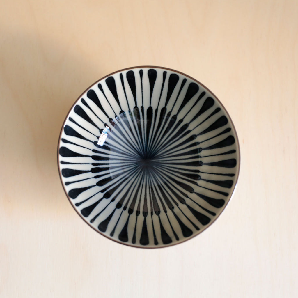 Striped Porcelain Rice Bowl