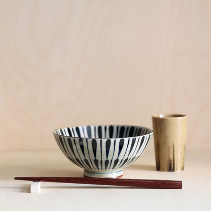 Striped Porcelain Rice Bowl