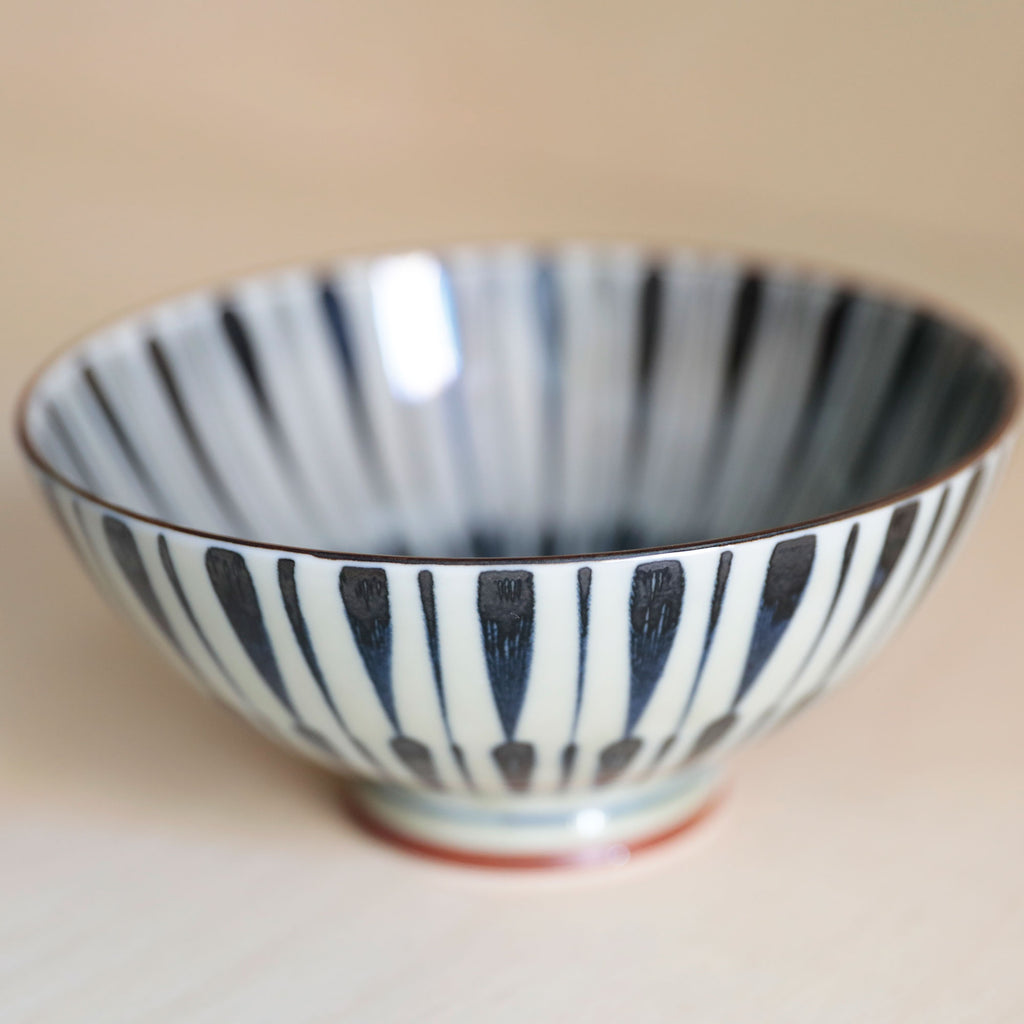 Striped Porcelain Rice Bowl