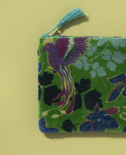 Small Velvet Pouch - Vibrant green
