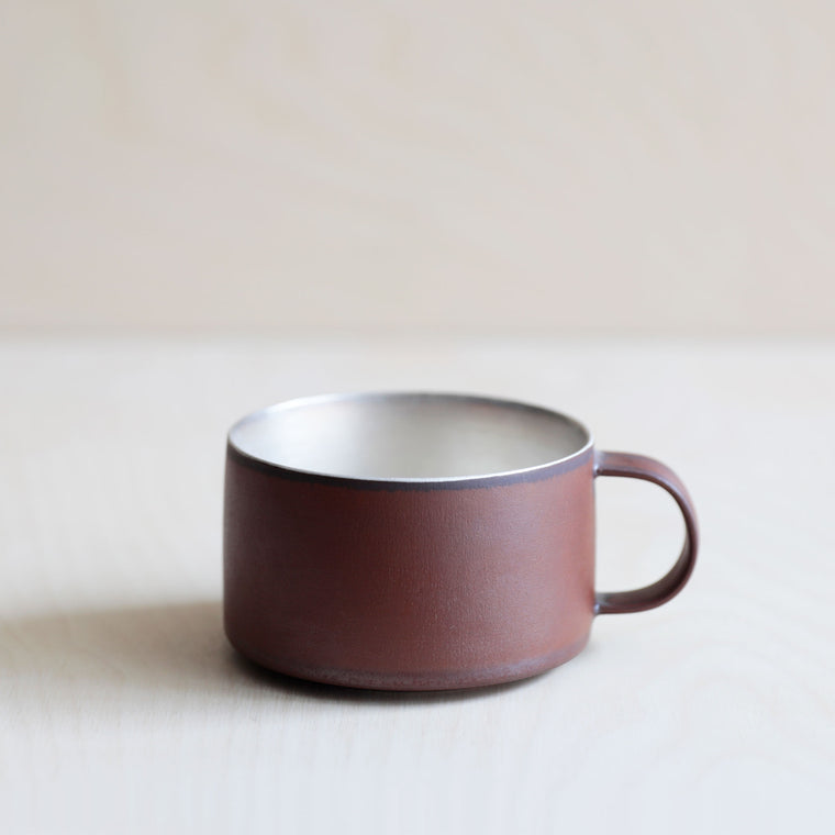 Red Clay and Silver Glaze Cup 104