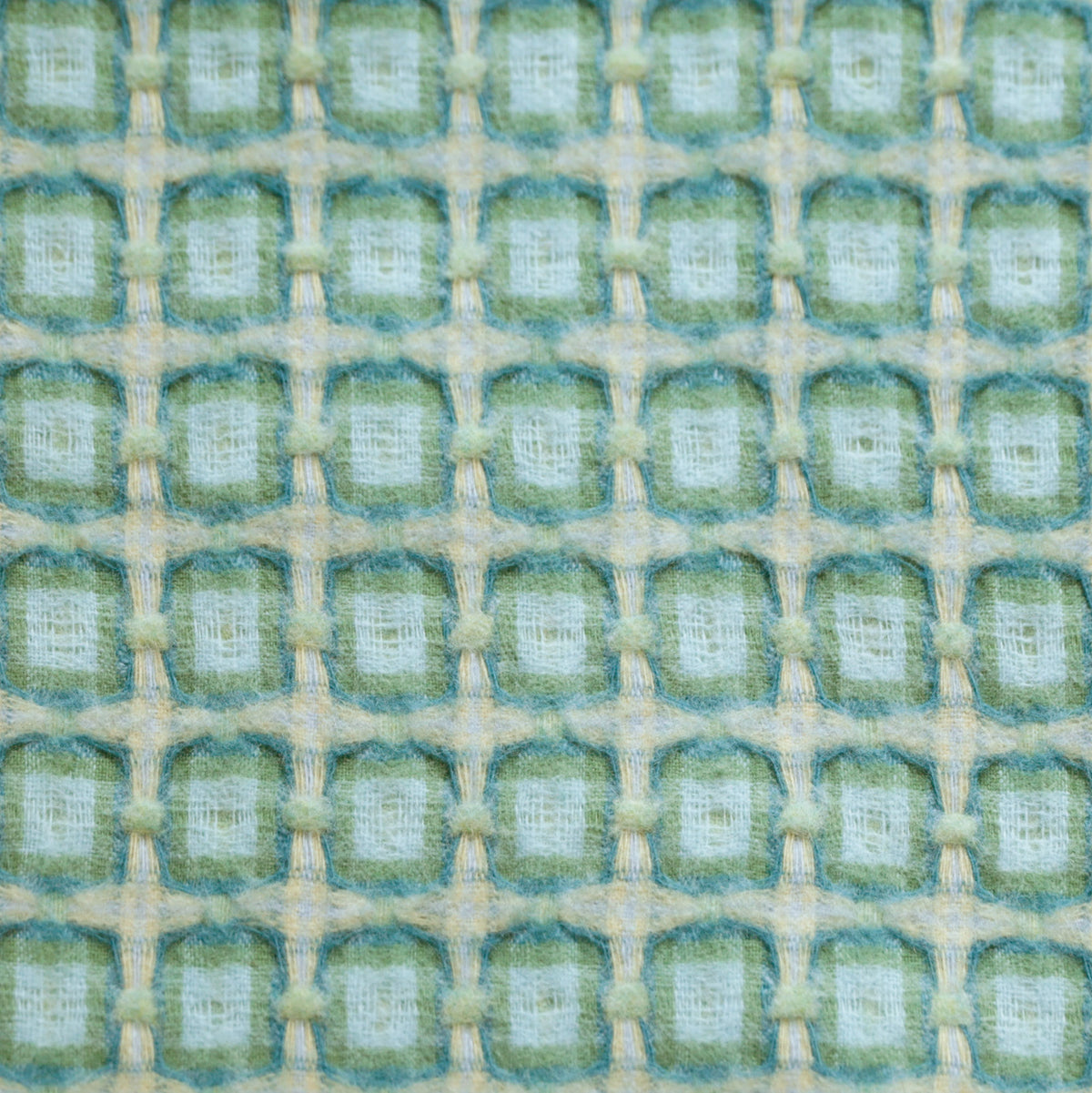 Aqua green Basket Weave Throw by Paulette Rollo