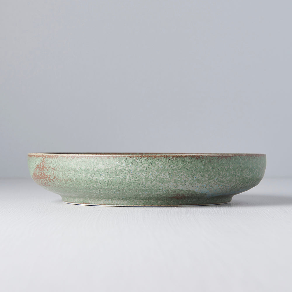 Green Plate with High Rim