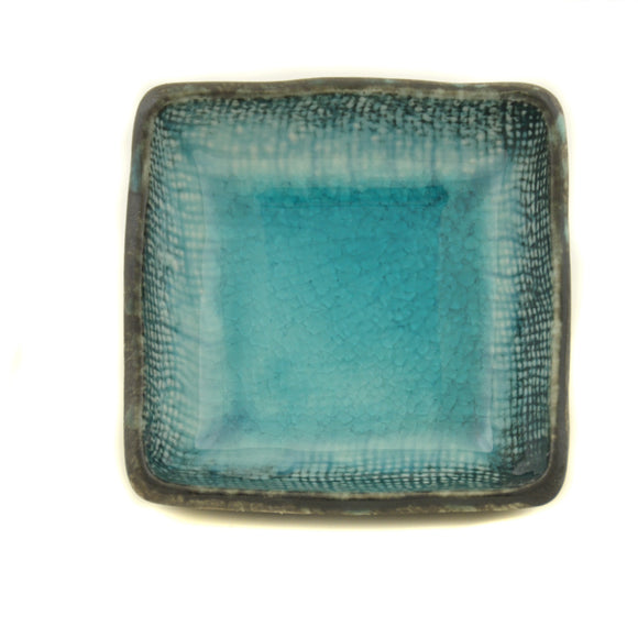 Turquoise Crackle Dish – Small Square - Chinese homewares- Rouge Shop antique stores London - city furniture