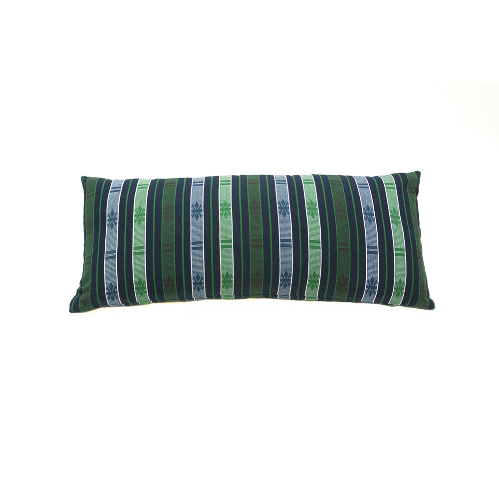 Abstract Butterfly Hand Woven Ifugao Pattern Cushion - Green and Blue Stripes 30 x 70cm - Chinese homewares- Rouge Shop antique stores London - city furniture