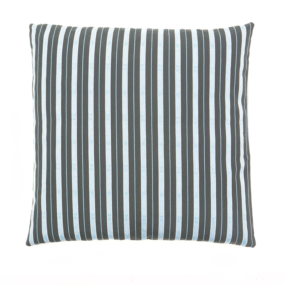Striped Hand Woven Ifugao Pattern Cushion - Light Blue Stripes 50 x 50cm - Chinese homewares- Rouge Shop antique stores London - city furniture
