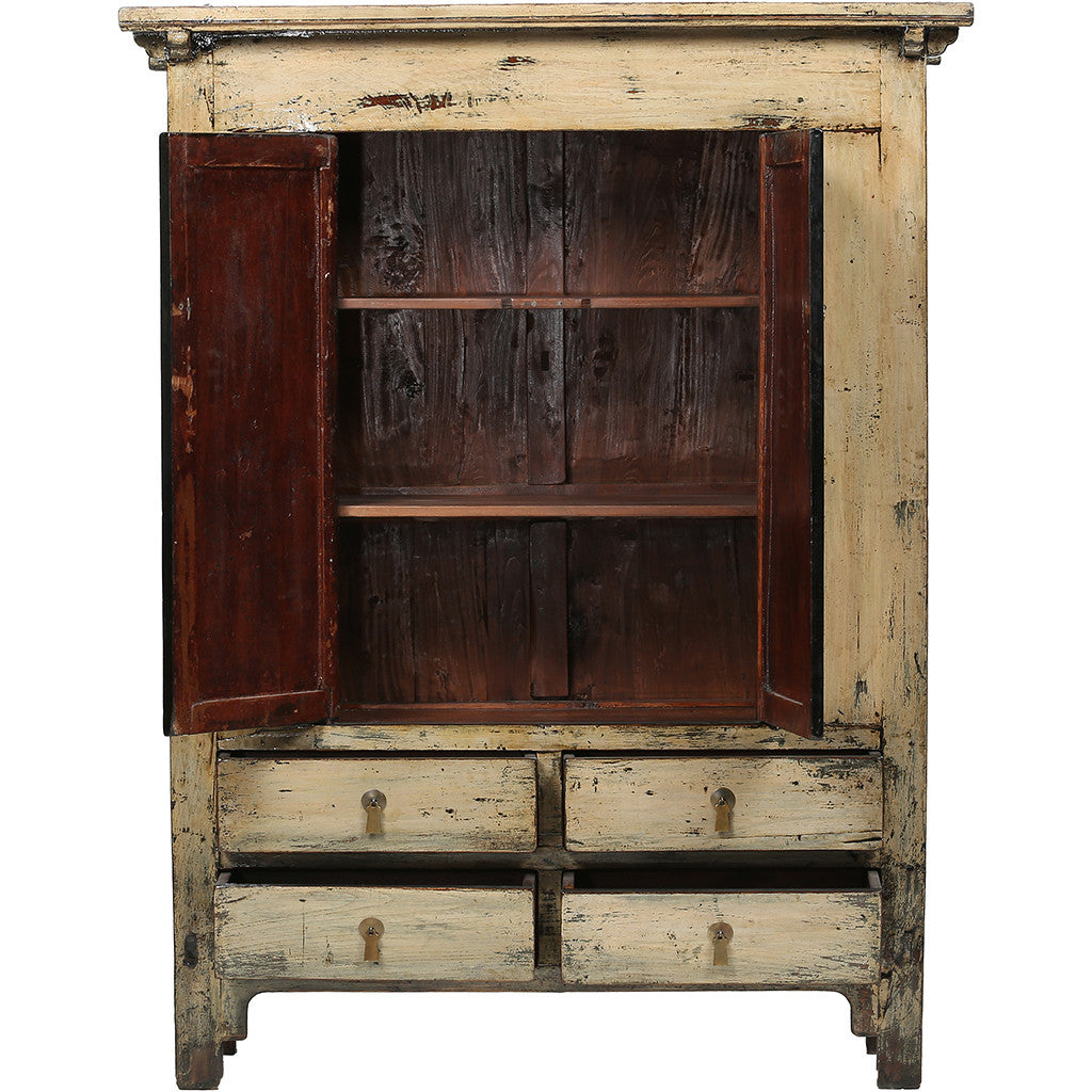Cream-Grey Vintage Chinese Cabinet from Shanxi - Chinese homewares- Rouge Shop antique stores London - city furniture