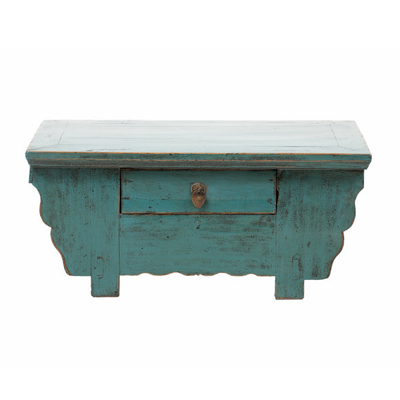 Blue Vintage Chinese Low Kang Table