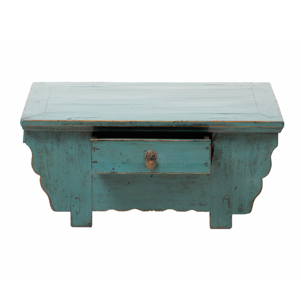 Blue Vintage Chinese Low Kang Table