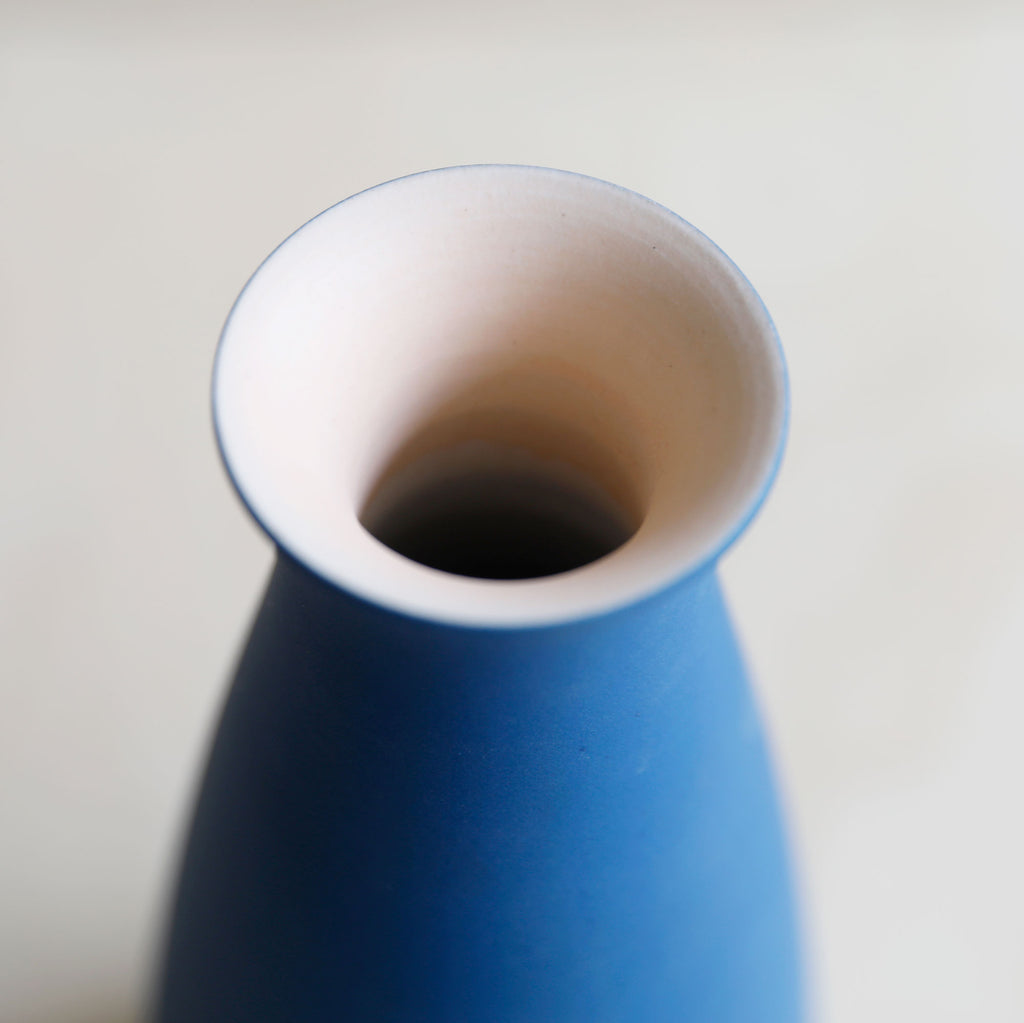 Porcelain Cobalt Blue and Peach Vase