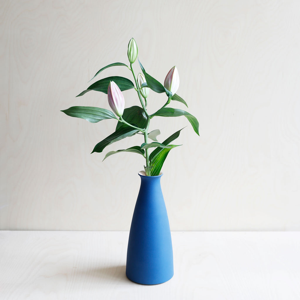 Porcelain Cobalt Blue and Peach Vase