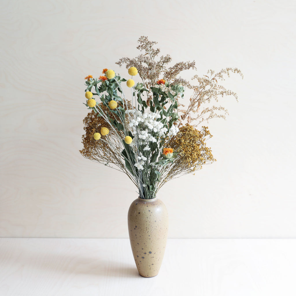 Mustard Freckled Vase