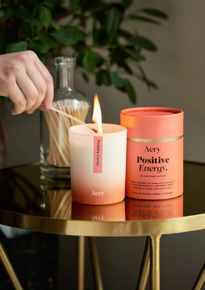 Positive Energy Scented Candle-Pink Grapefruit Vertiver and Mint