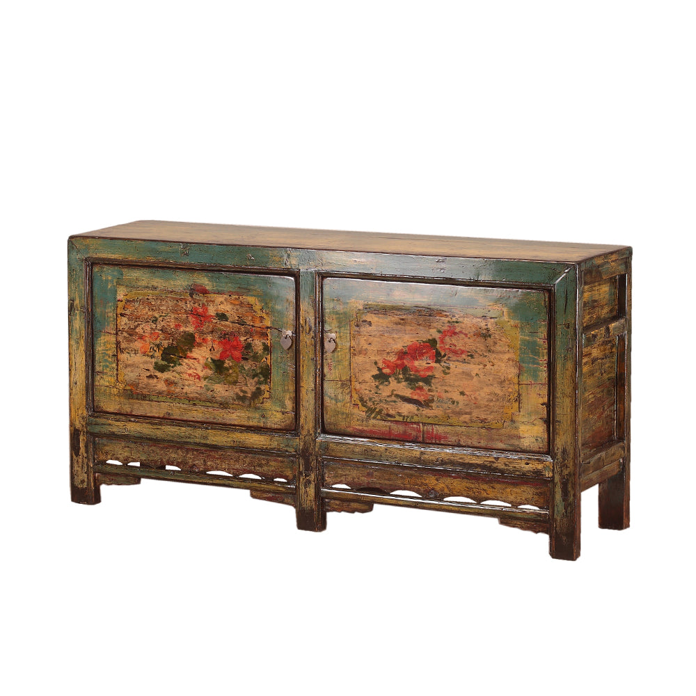 Vintage Sideboard with Peonies from Shandong