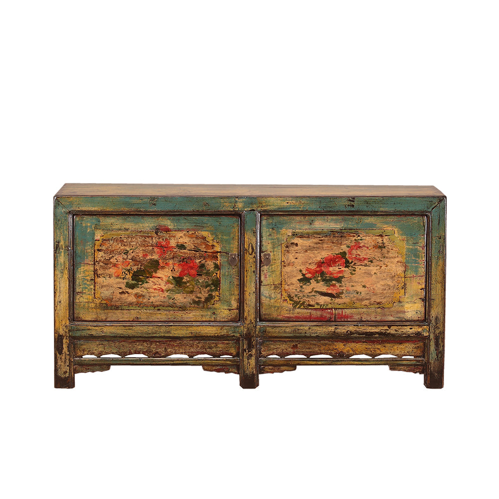 Vintage Sideboard with Peonies from Shandong