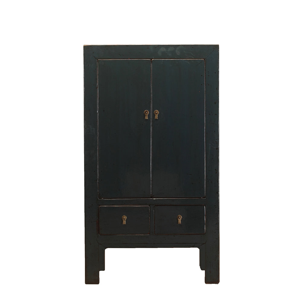 Vintage Tall Dark Grey Cabinet from Shanxi Province